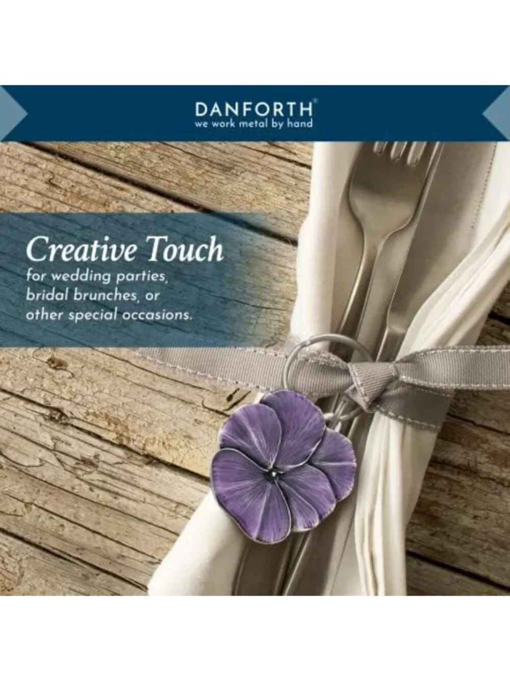 Handcrafted Pewter Purple Pansy Keychain | Unique Floral Keyring Gift